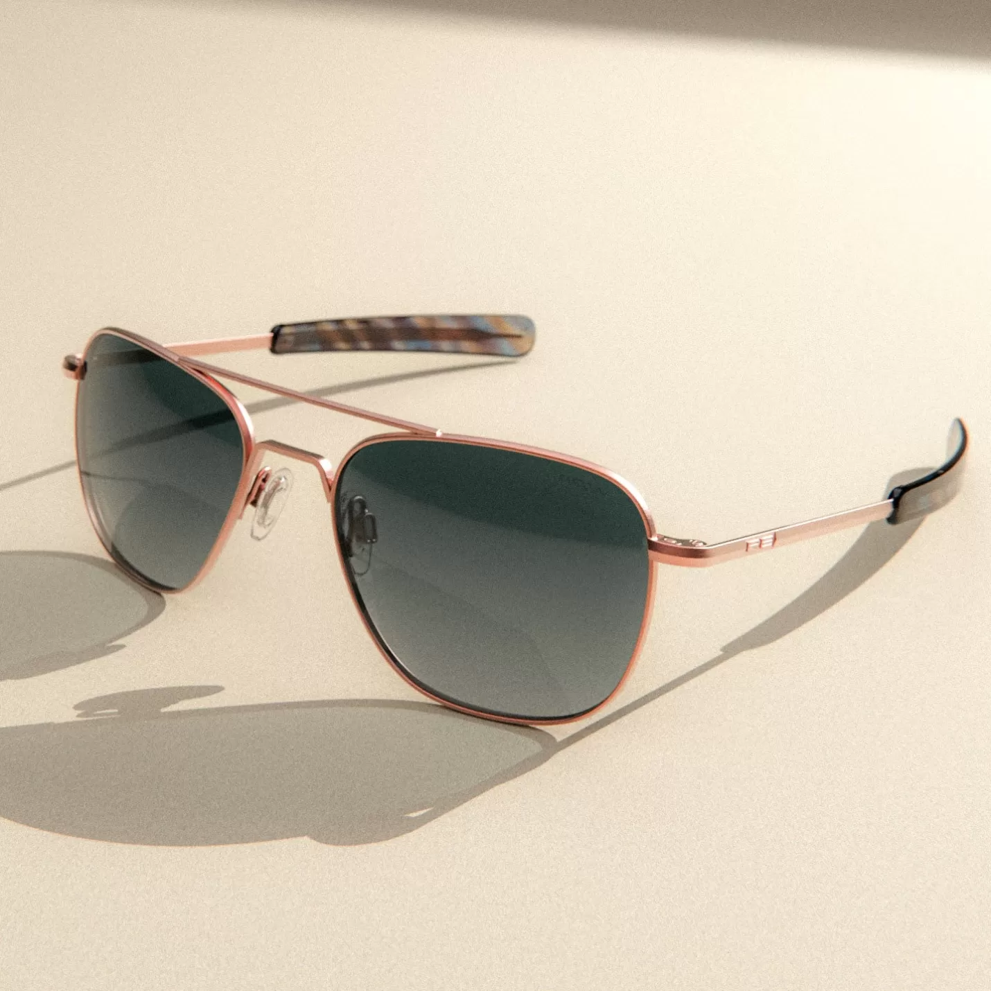 Randolph Engineering Aviator - 22k Satin Rose Gold & Slate | Women Aviator | Men’s Sunglasses