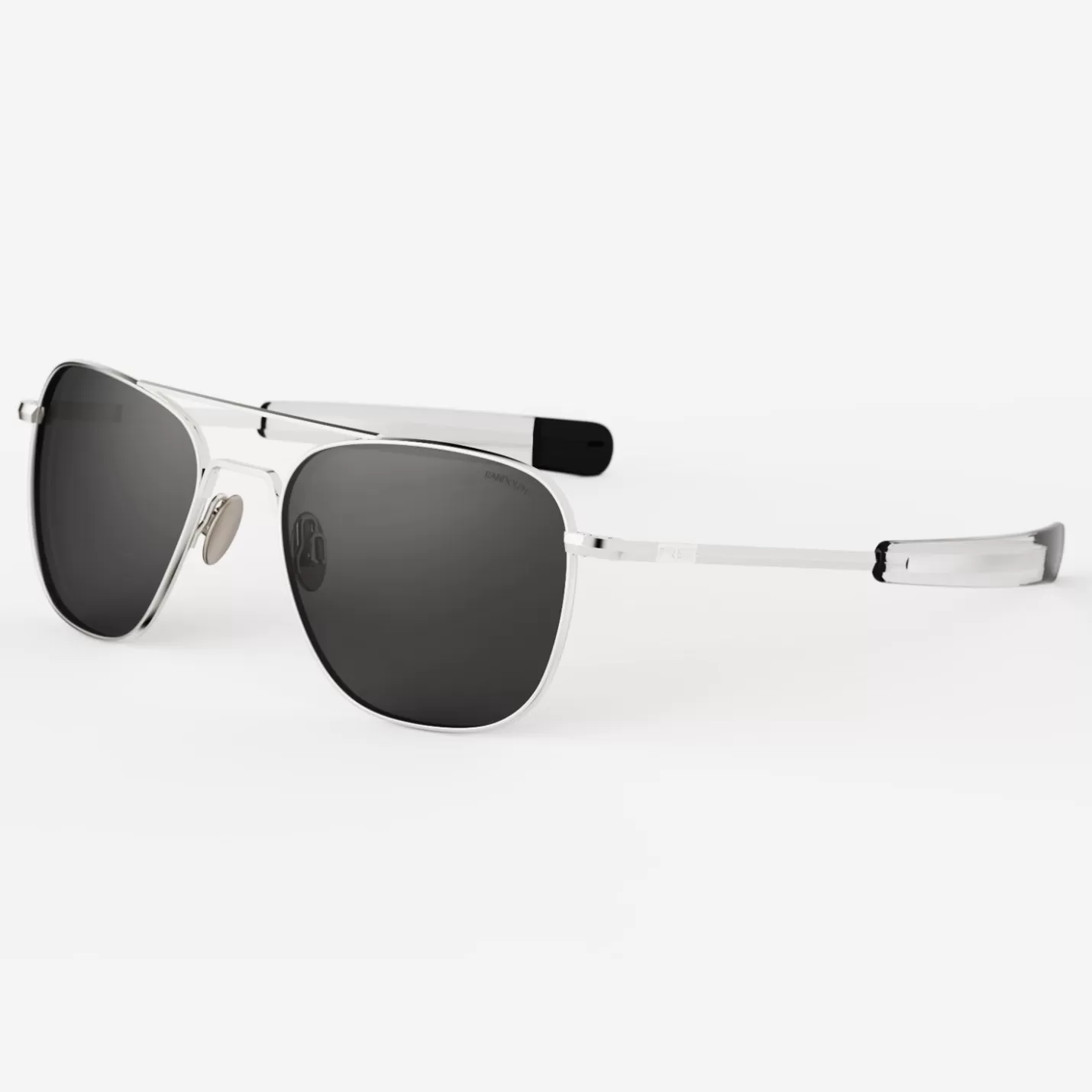 Randolph Engineering Aviator - 23k White Gold & American Gray - Prescription Sunglasses | Aviator | Shop By Size