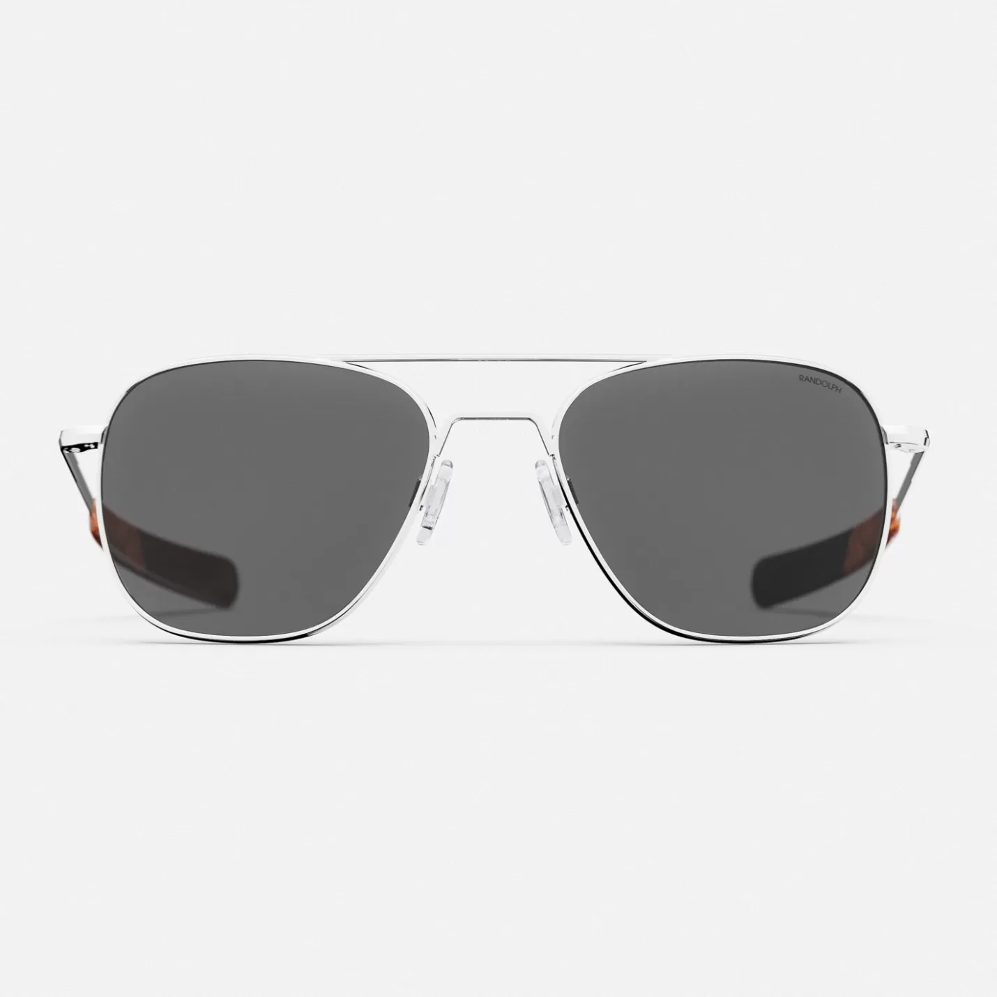 Randolph Engineering Aviator - 23k White Gold & American Gray with Jetway Temples | Women Aviator | Men’s Sunglasses