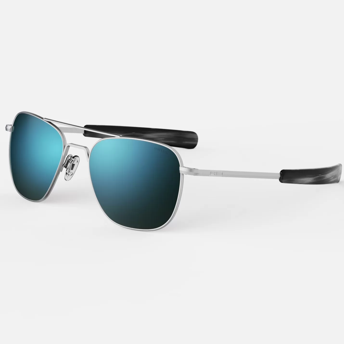 Randolph Engineering Aviator - Matte Chrome & Cobalt - Prescription Sunglasses | Aviator | Shop By Size