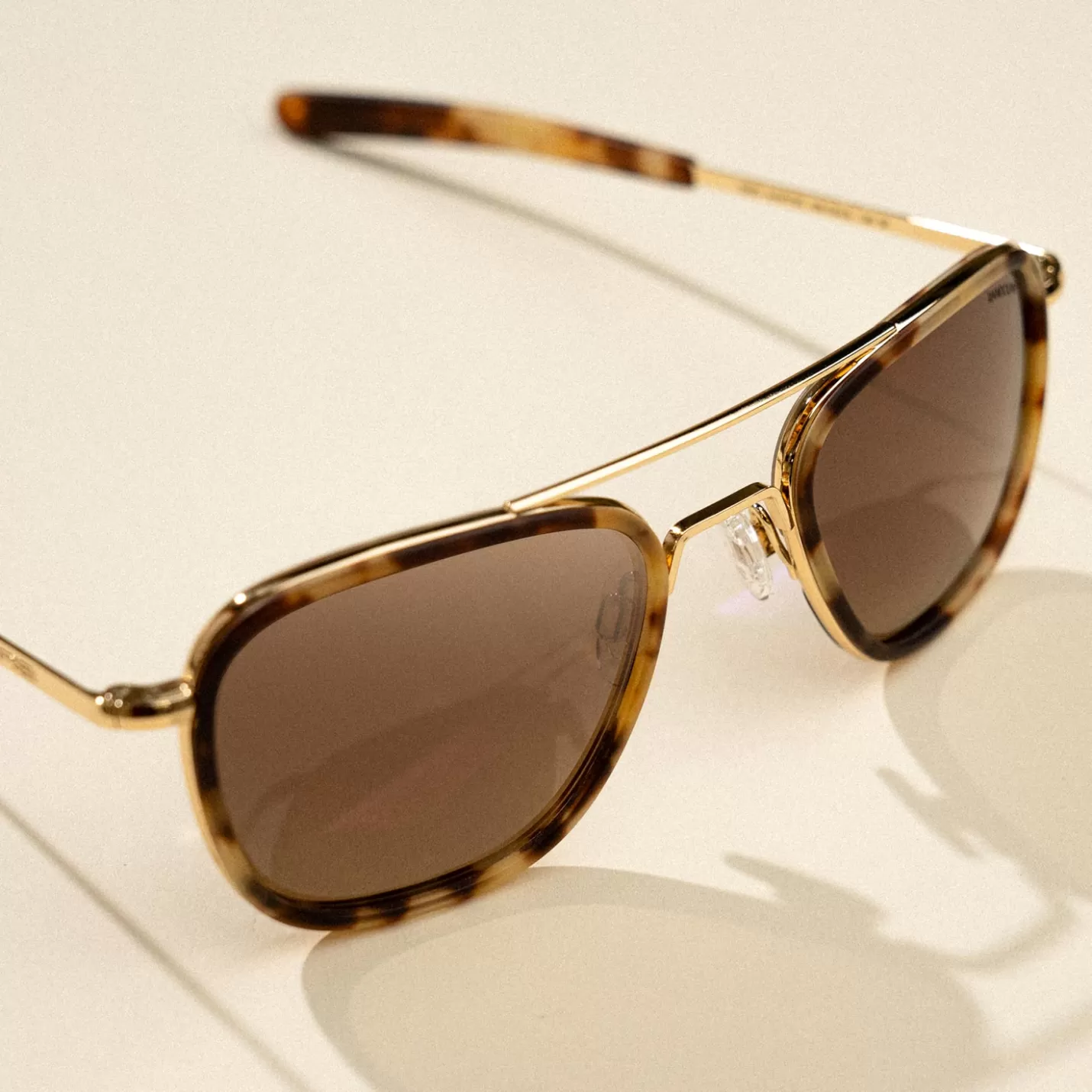 Randolph Engineering Aviator Fusion - 23k Gold & Dark Caramel Tortoise Inlay & Cape Sand | Women Aviator | Men’s Sunglasses