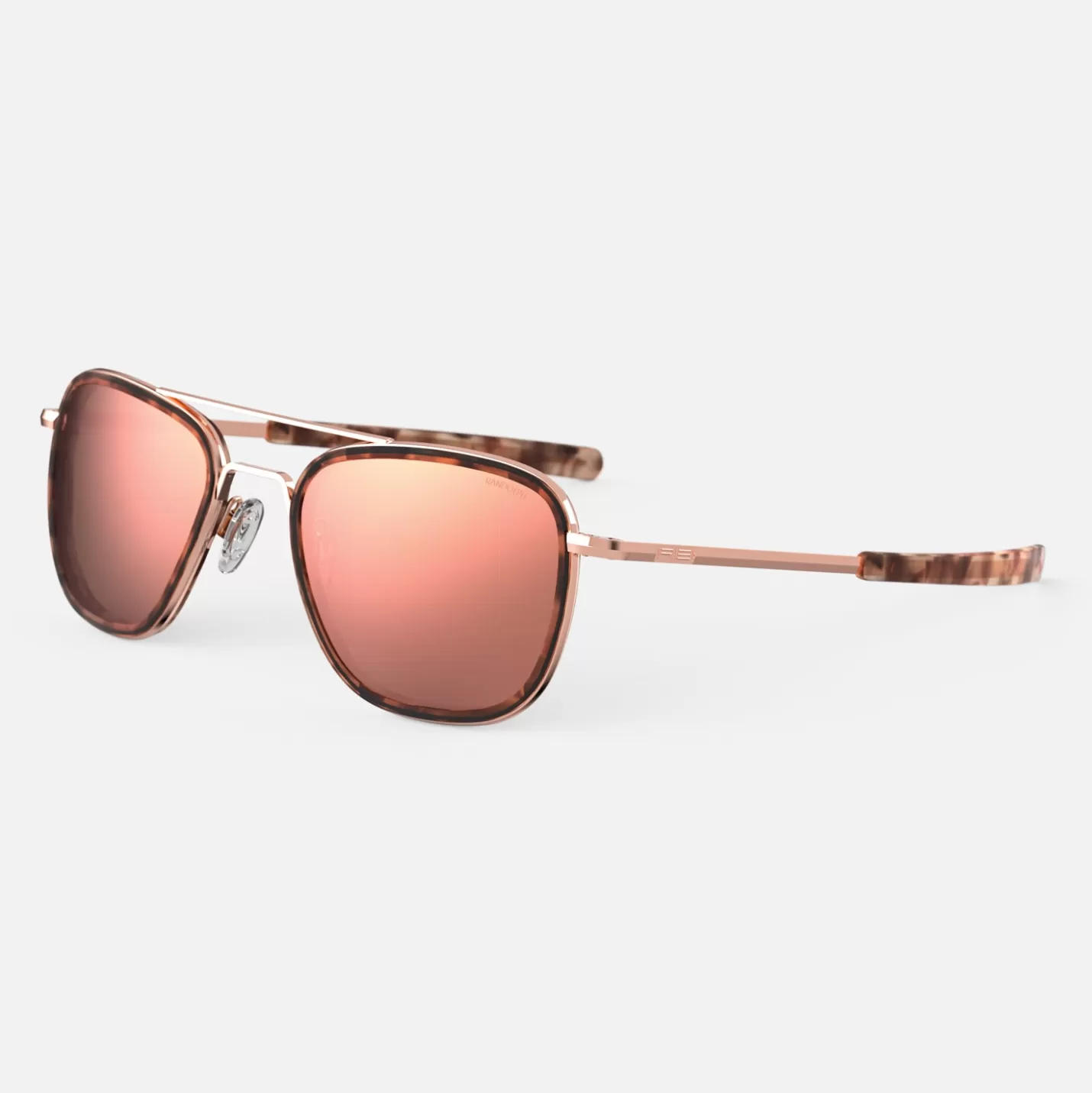Randolph Engineering Aviator Fusion - 22k Rose Gold & Rose Tortoise Inlay & Rose Gold | Women Aviator | Men’s Sunglasses