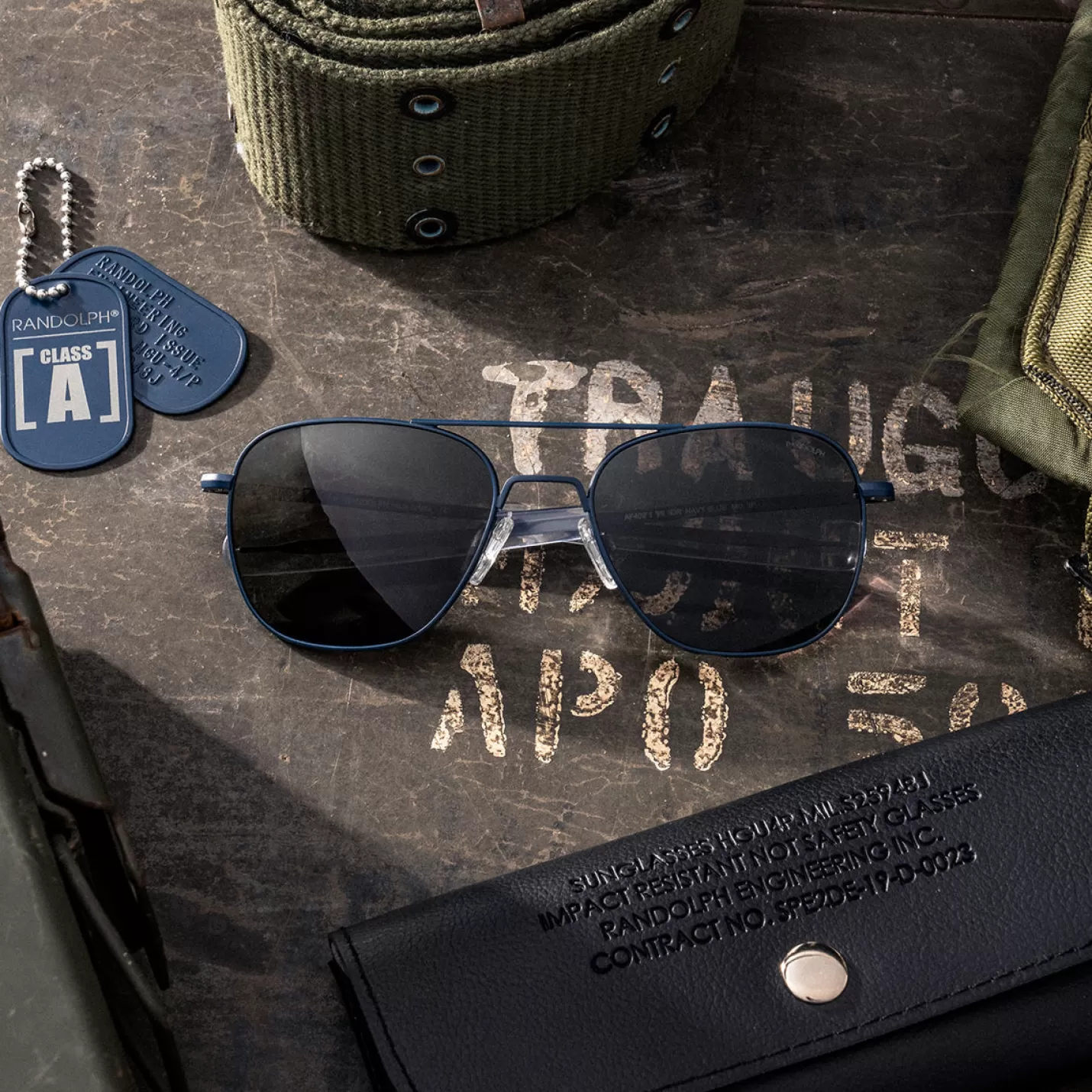 Randolph Engineering Class A Aviator - Navy & American Gray | Women Aviator | Men’s Sunglasses