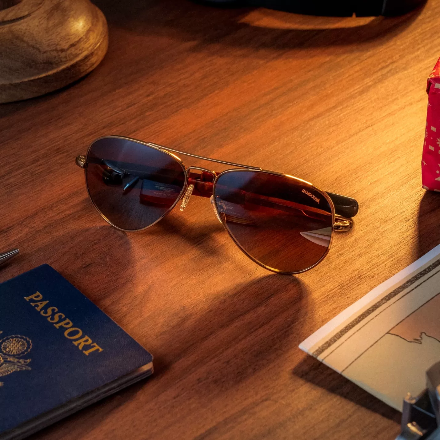 Randolph Engineering Concorde - 22k Chocolate Gold & Cape Sand - Prescription Sunglasses | Concorde | Shop By Size