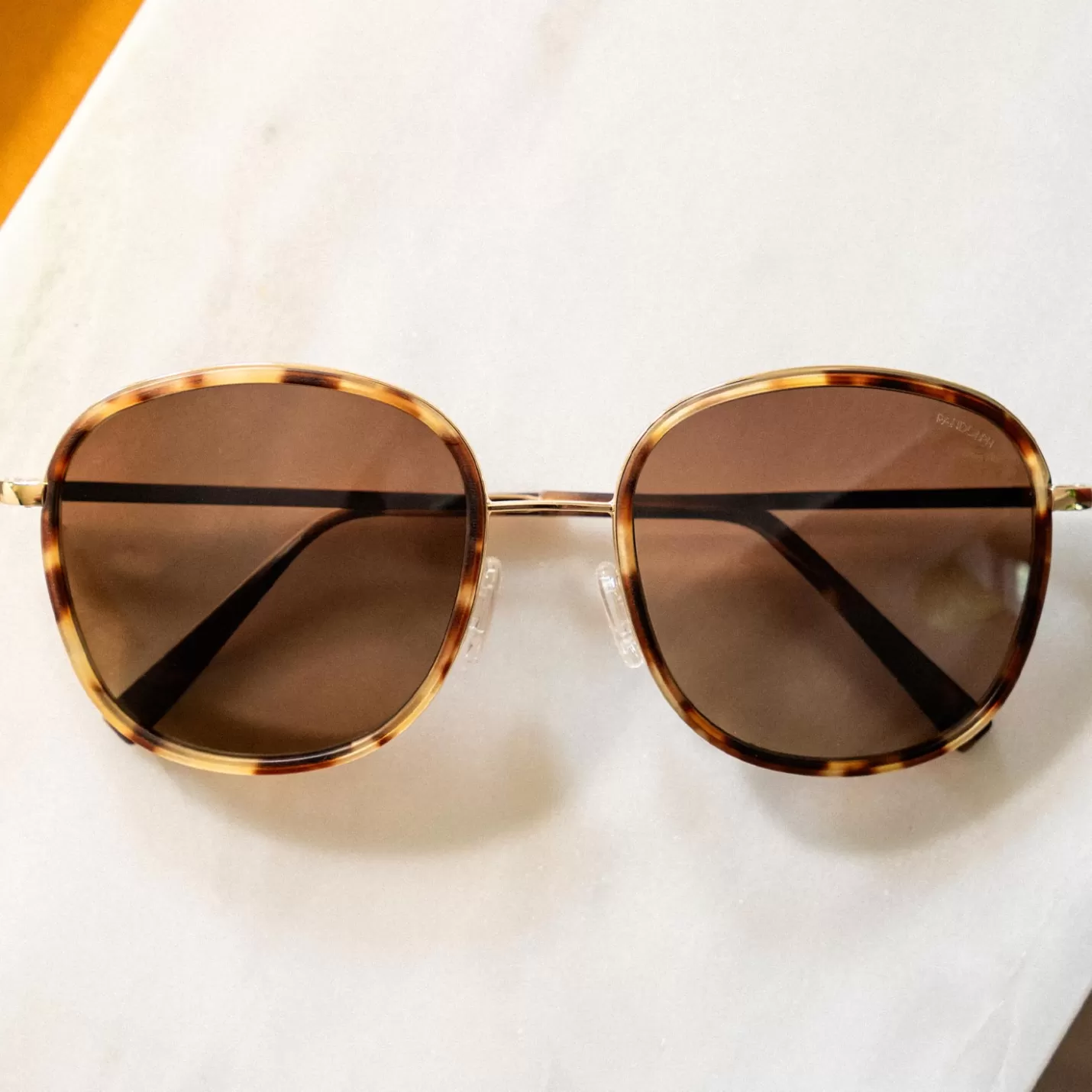 Randolph Engineering Elinor Fusion - 23k Gold & Dark Caramel Tortoise Inlay & Cape Sand | Women Women’s Sunglasses | Elinor Fusion