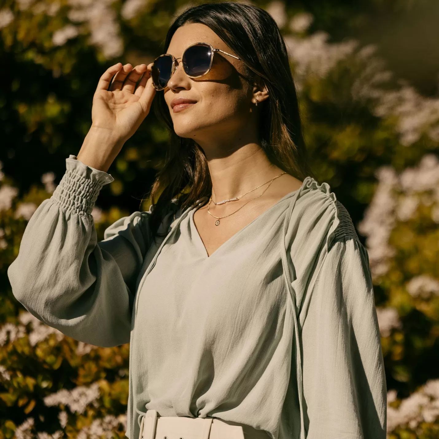 Randolph Engineering Elinor Fusion - 23k Gold & Dark Caramel Tortoise Inlay & Cape Sand | Women Women’s Sunglasses | Elinor Fusion