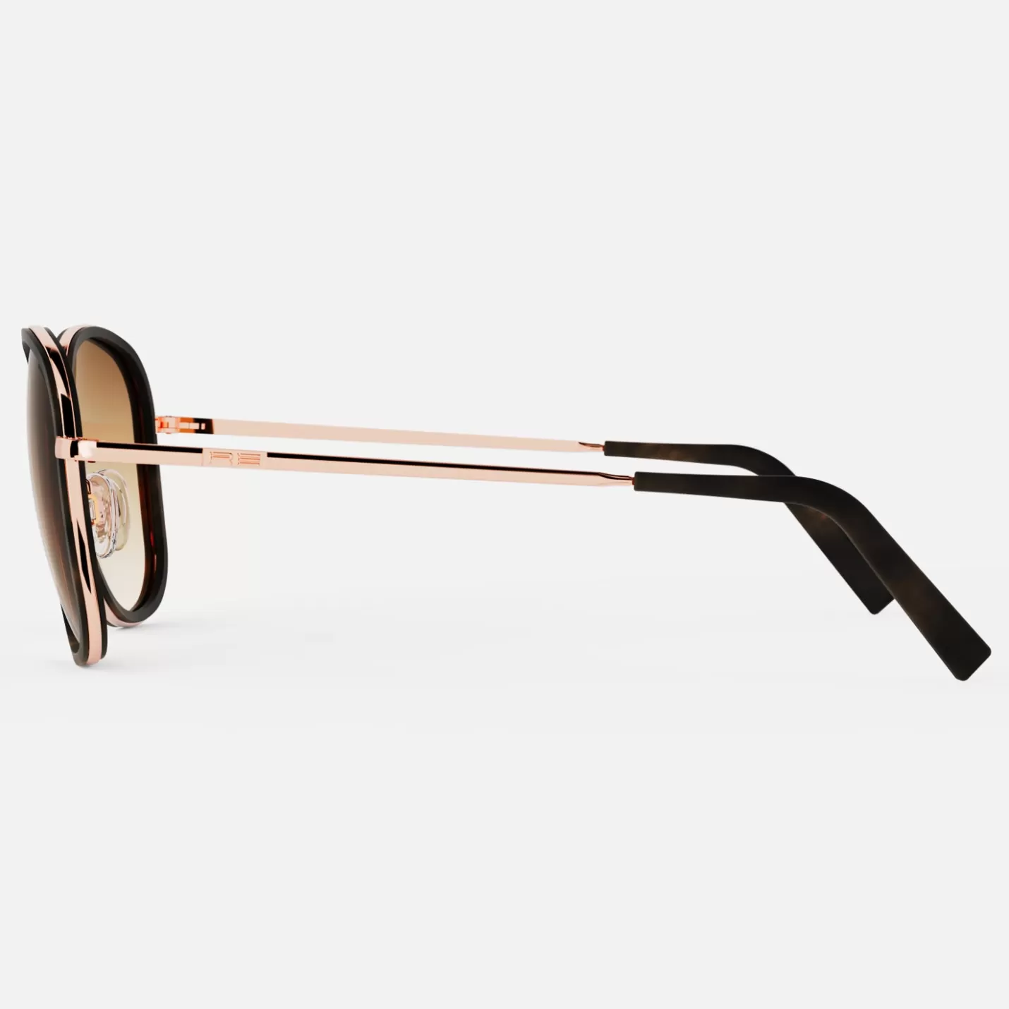 Randolph Engineering Elinor Fusion - 22k Rose Gold & Dark Chocolate Tortoise Inlay & Cape Sand | Women Women’s Sunglasses | Non-polarized Sunglasses