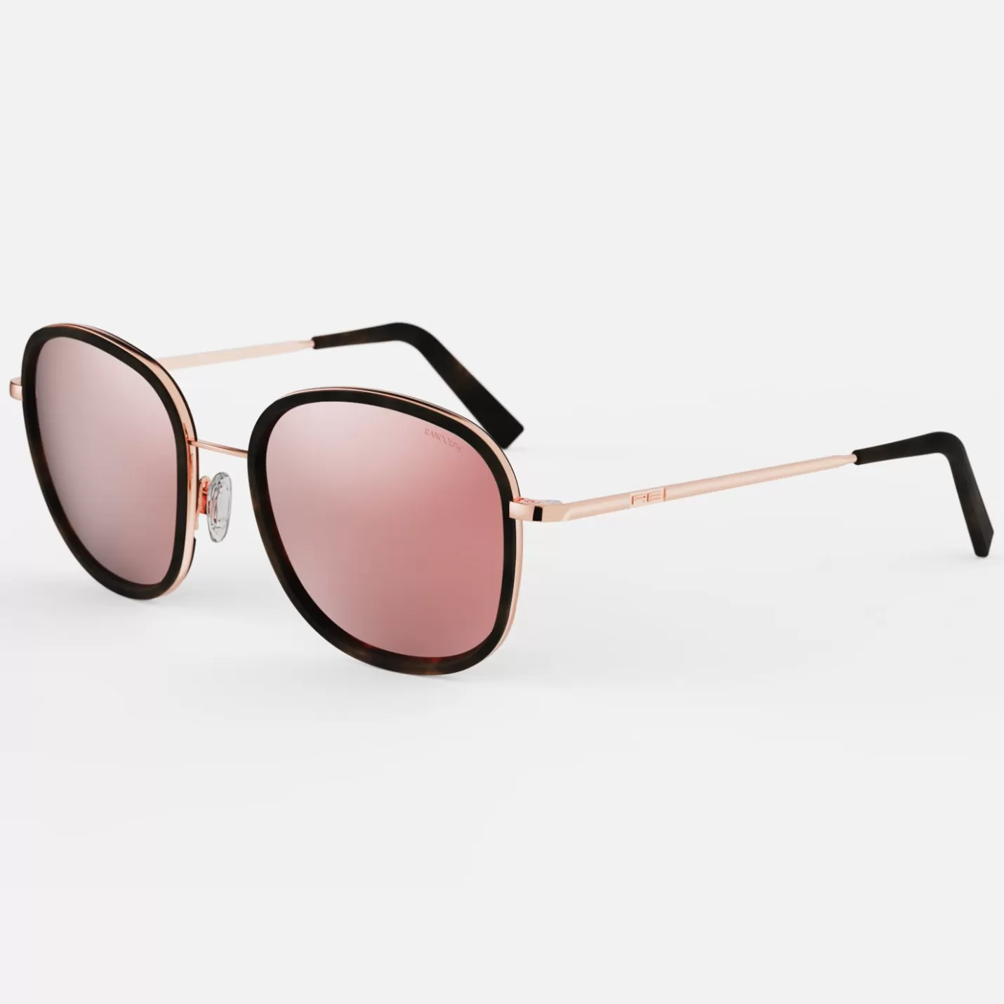 Randolph Engineering Elinor Fusion - 22k Rose Gold & Dark Chocolate Tortoise Inlay & Rose Gold | Women Women’s Sunglasses | Shop By Size
