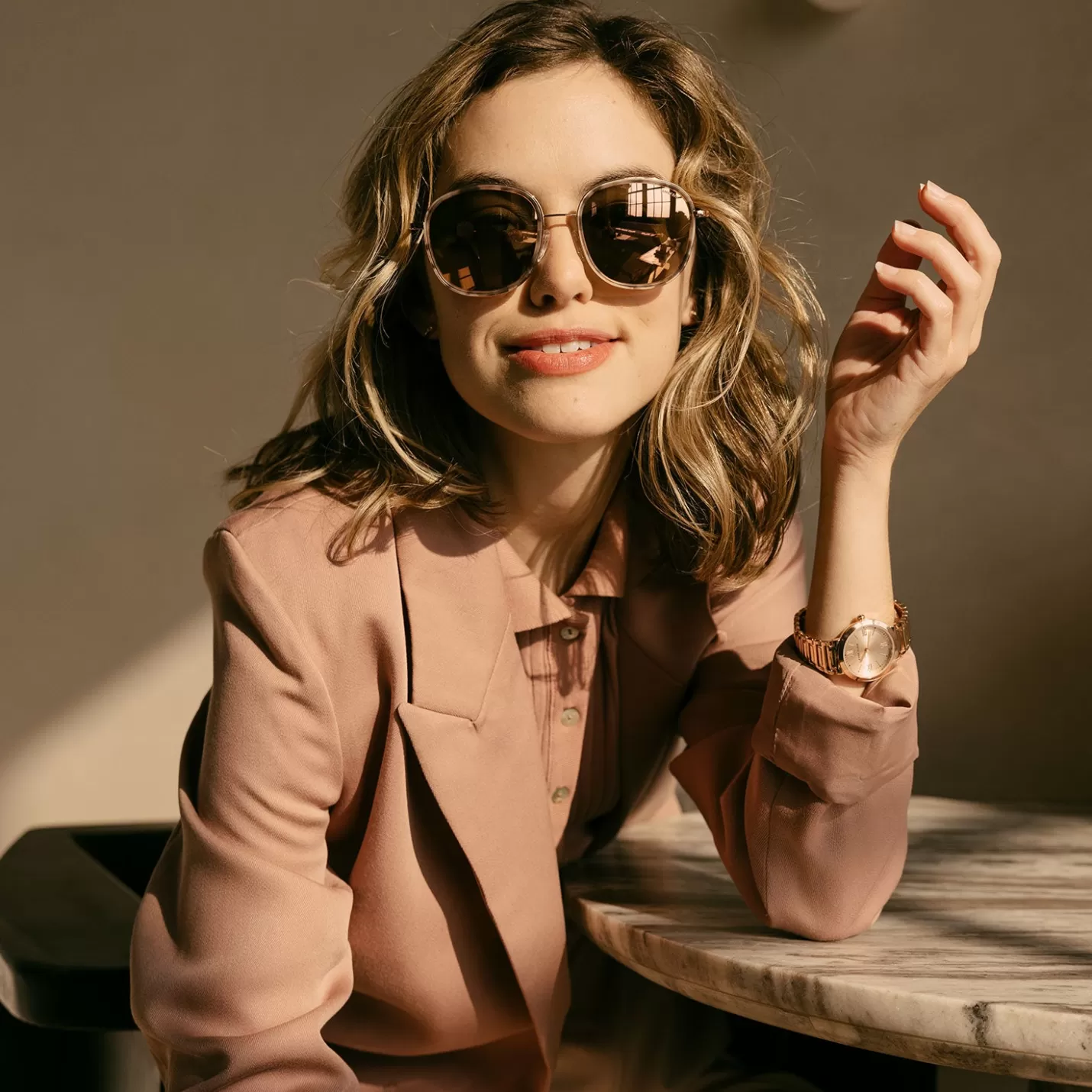 Randolph Engineering Elinor Fusion - 22k Rose Gold & Dark Chocolate Tortoise Inlay & Rose Gold | Women Women’s Sunglasses | Shop By Size