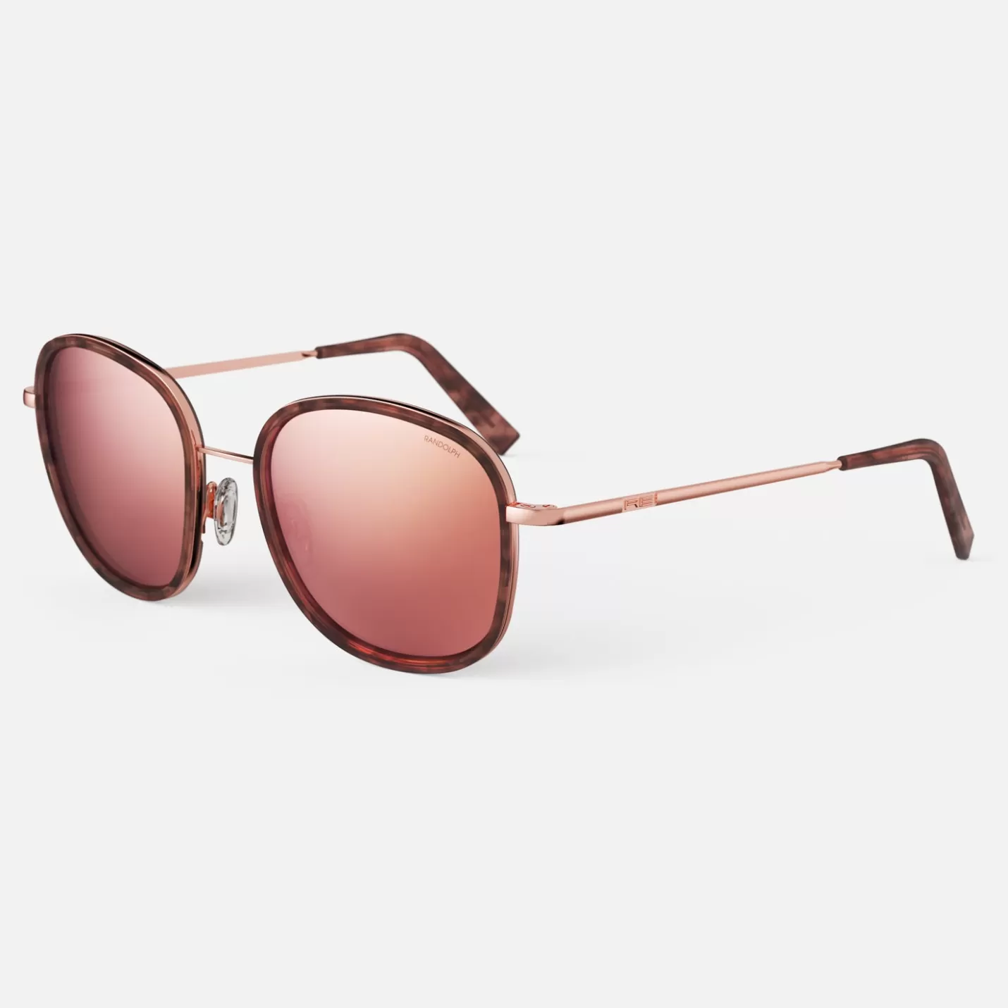 Randolph Engineering Elinor Fusion - 22k Rose Gold & Rose Tortoise Inlay & Rose Gold | Women Women’s Sunglasses | Shop By Size
