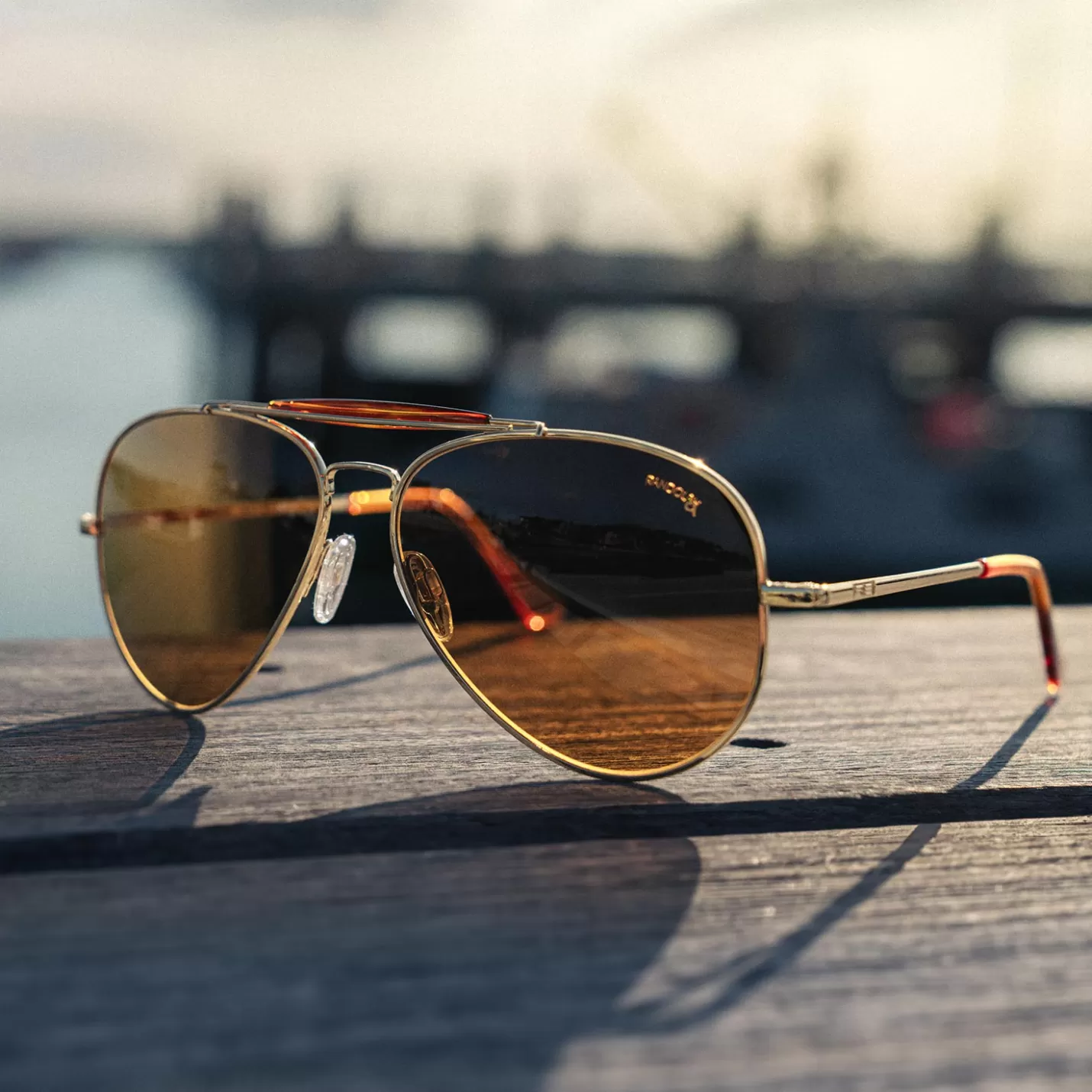 Randolph Engineering Sportsman - 23k Gold & American Tan | Women Men’s Sunglasses | Sportsman